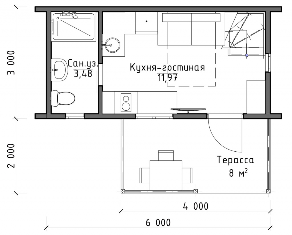 Планировка первого этажа турецкого домика барнхаус