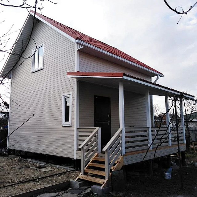 Каркасно-щитовой дом 6х6 в 2 этажа (Крым)